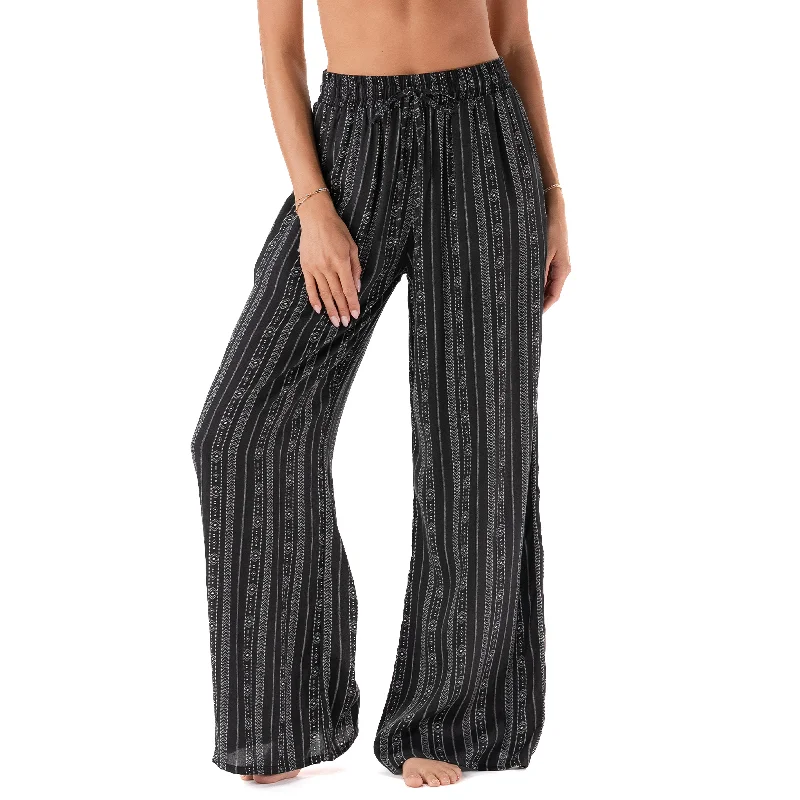 Akha Tribal Print Wide Leg Drawstring Pants