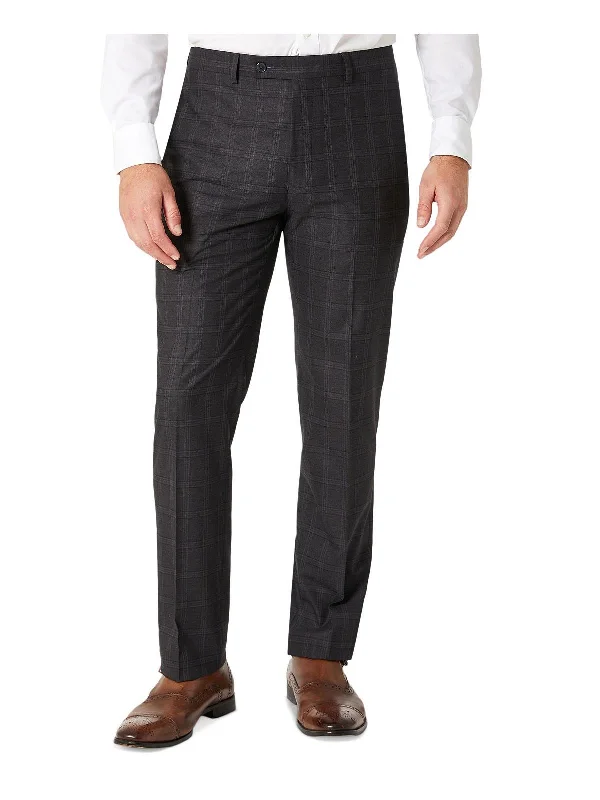 Mens Plaid Suit Separate Dress Pants