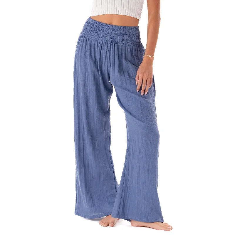 Periwinkle Wide Leg Cotton Pants