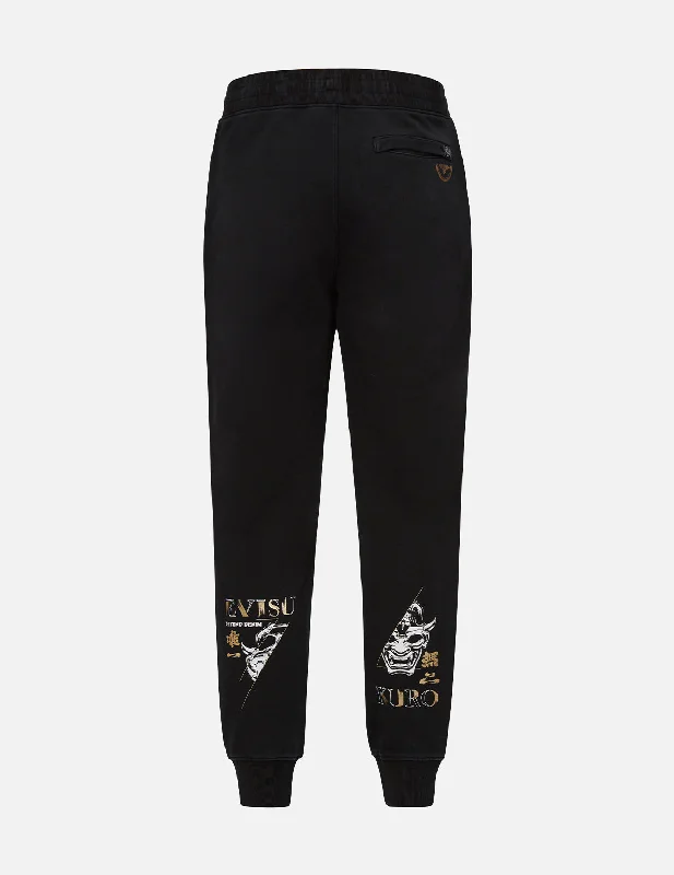 Slashed Hannya Skull Print Sweatpants