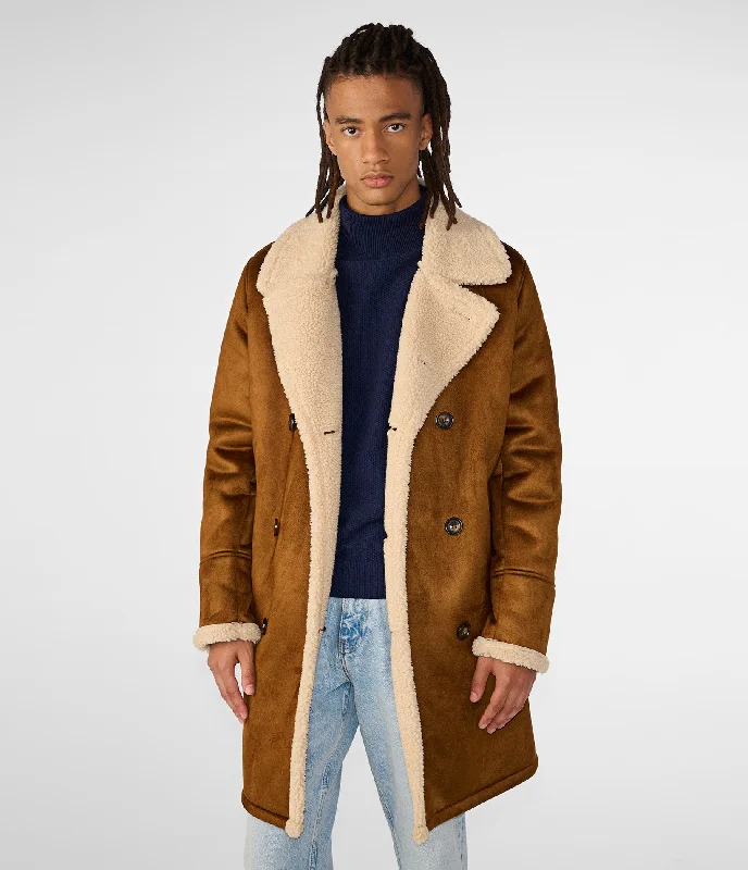 Faux Shearling Car Coat