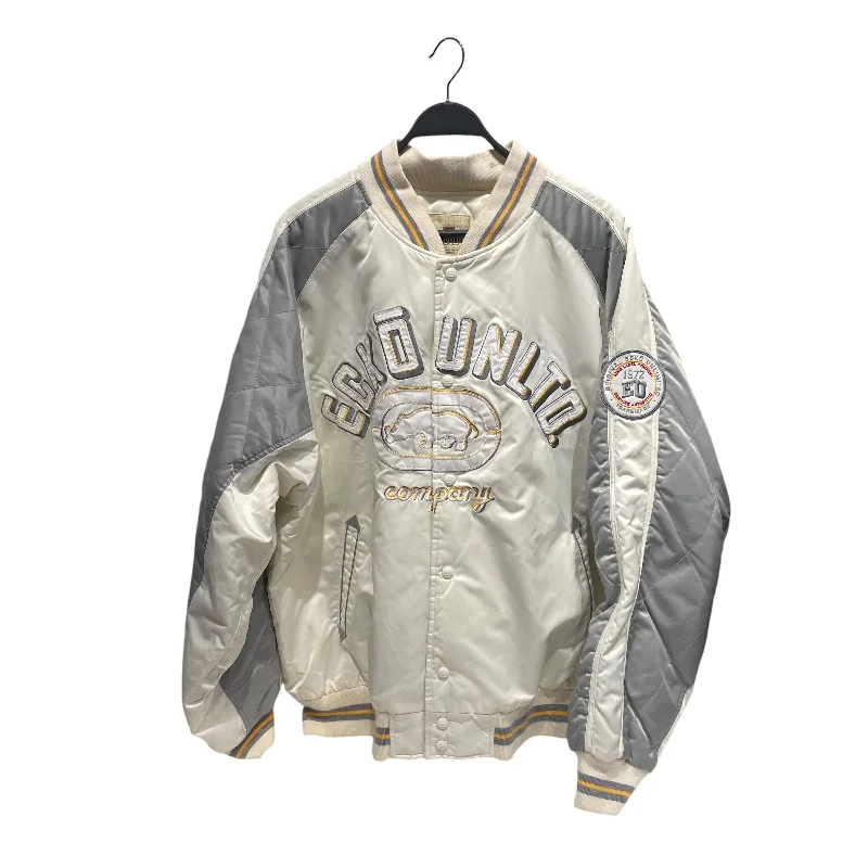 ECKO UNLTD/Baseball Jkt/XXL/Nylon/WHT/