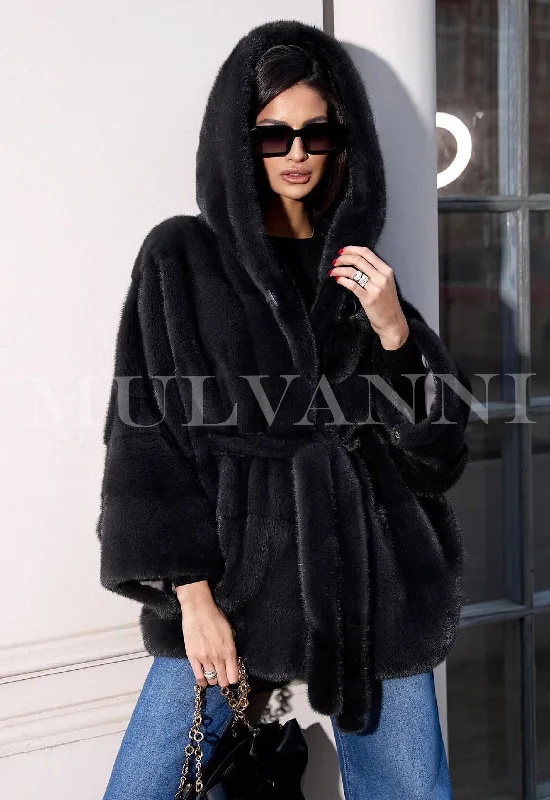 ALEXANDRA Hooded Mink Coat