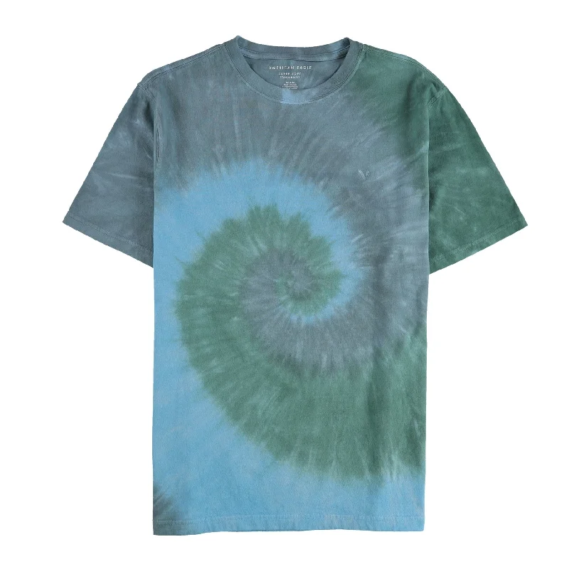 American Eagle Mens Tie Dye Basic T-Shirt, Green, Medium