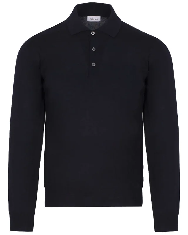 Navy Long Sleeve Polo