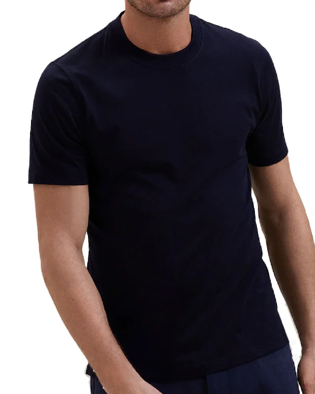 Navy Cotton Crewneck T-Shirt