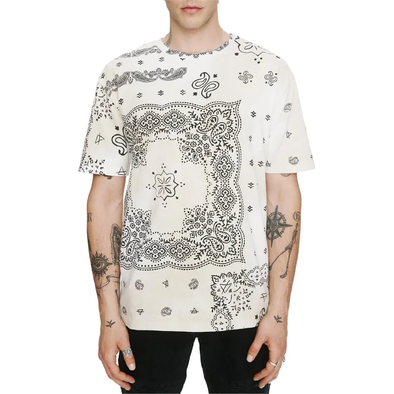 Elevenparis Mens Paisley Print Basic T-Shirt