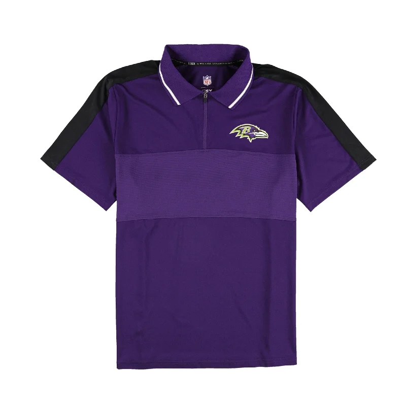 G-III Sports Mens Baltimore Ravens 1/4 Zip Rugby Polo Shirt, Purple, Large