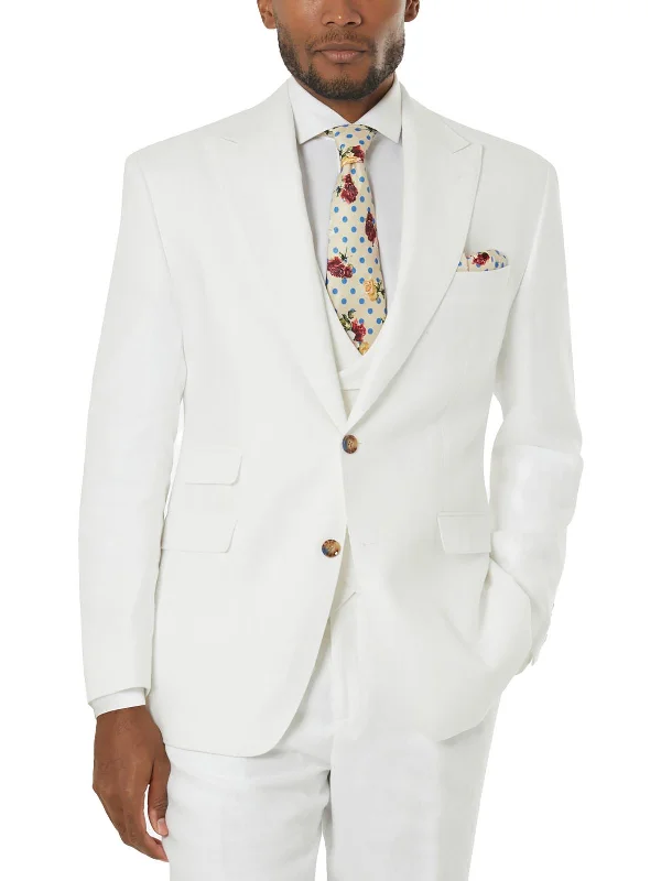 Mens Linen Long Sleeves Two-Button Blazer