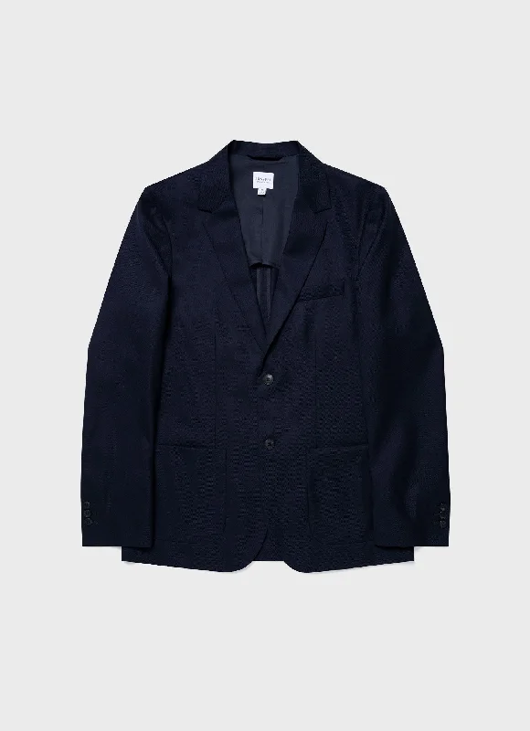 Men's Travel Wool Blazer in Navy