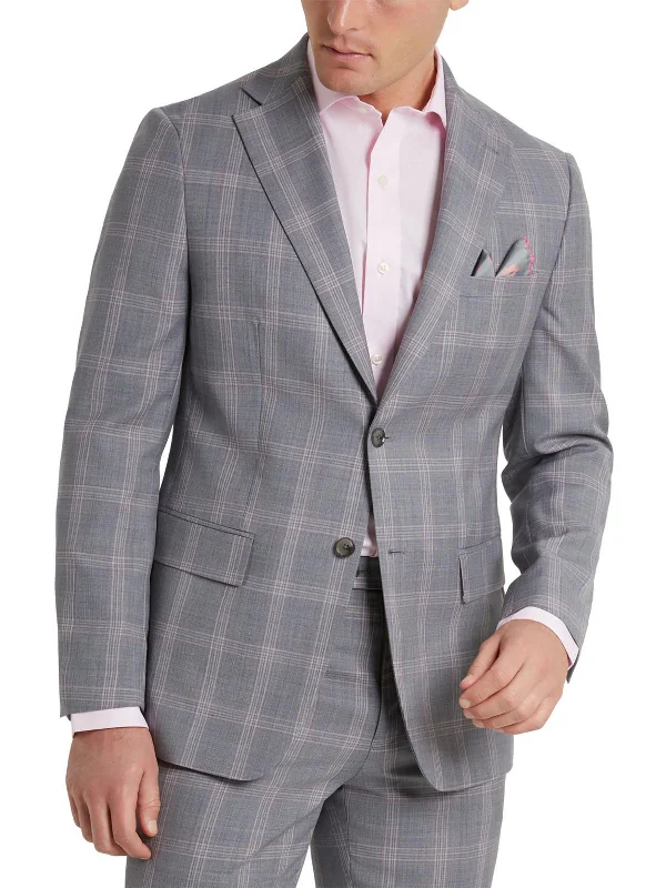 Mens Wool Paisley Two-Button Blazer