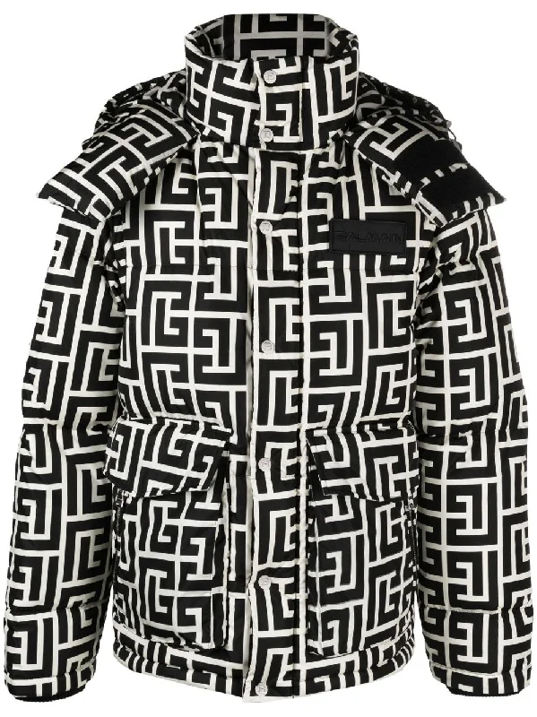 Monogram-Pattern Padded Coat