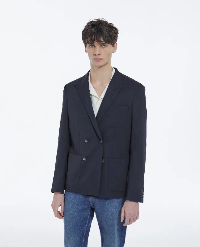 Navy Double Breasted Blazer