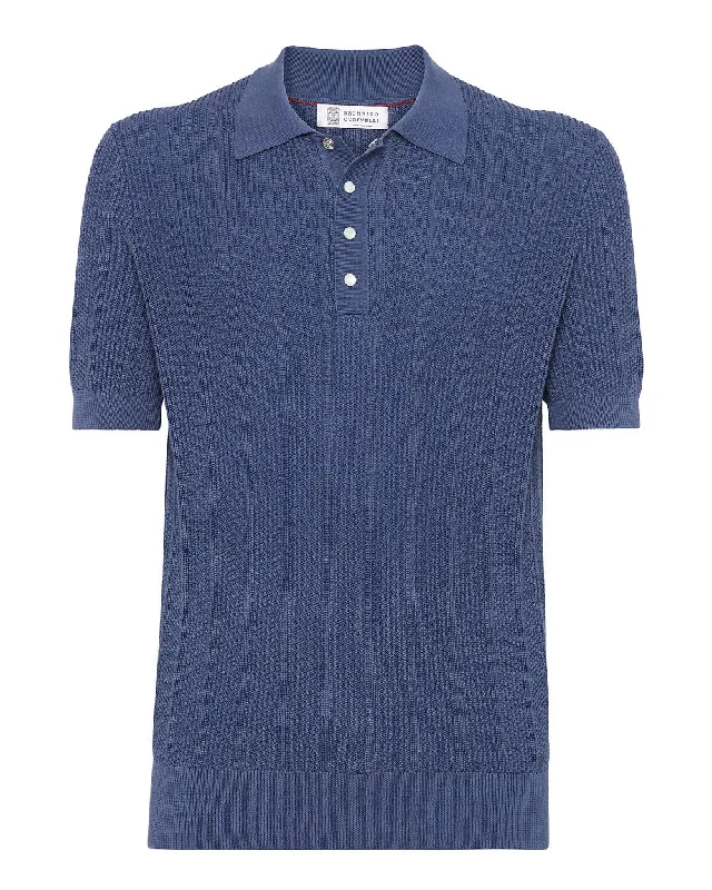 Ocean Blue Knit Polo