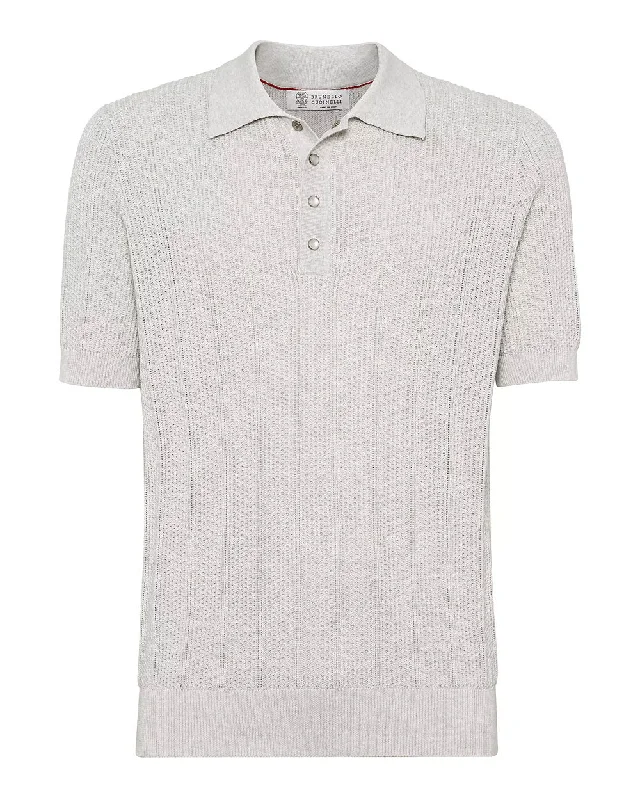 Pearl Grey Knit Polo