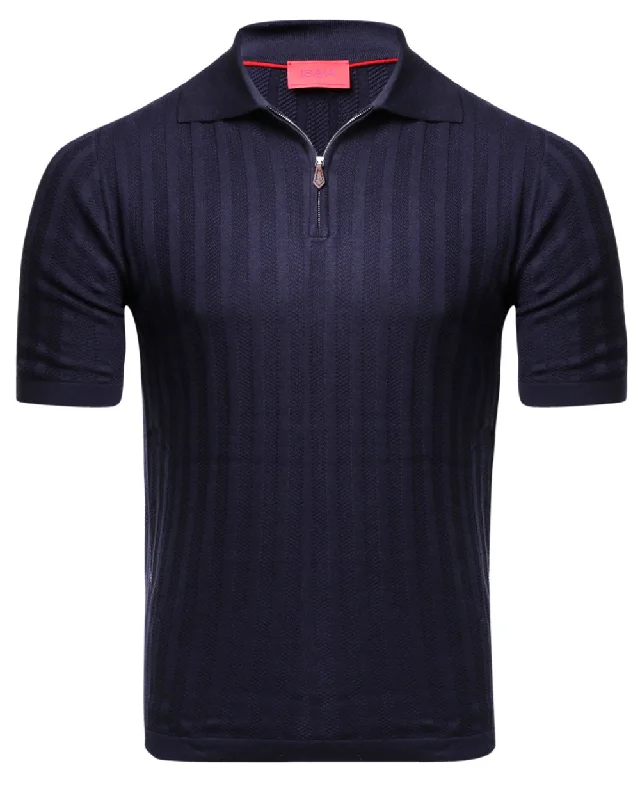 Navy Blue Short Sleeve Polo