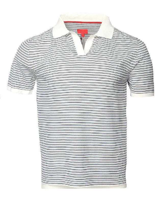 Navy Striped Polo