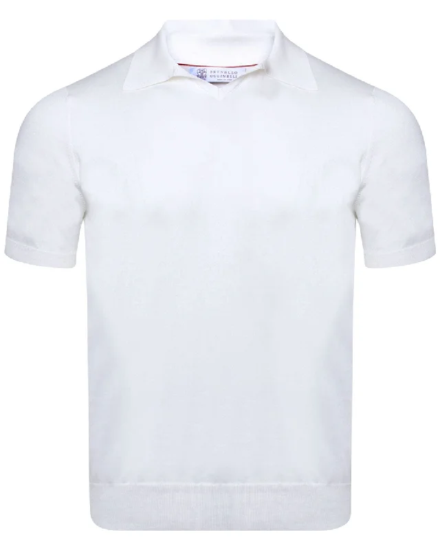 White Short Sleeve Polo