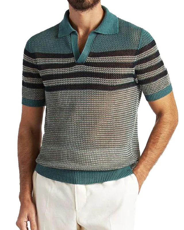 Striped Knit Polo