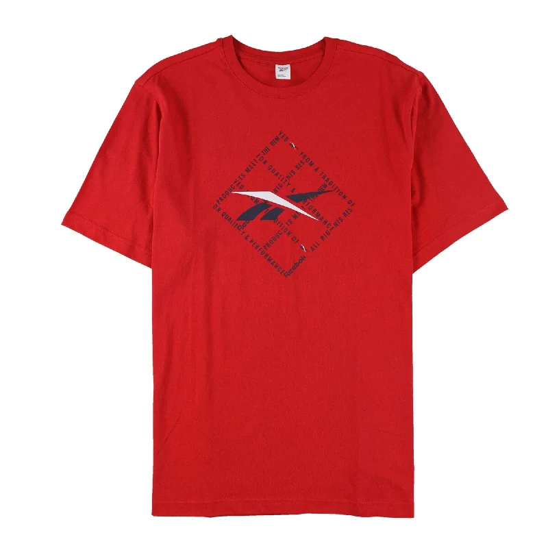 Reebok Mens Grid Graphic T-Shirt, Red, Small