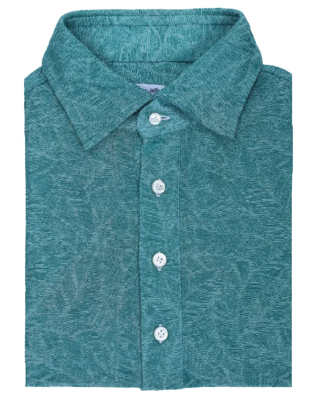 Green Jacquard Short Sleeve Polo