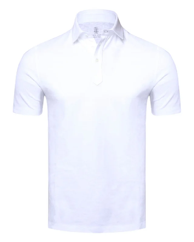 White Jersey Polo