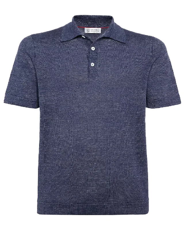 Dark Blue Knit Polo