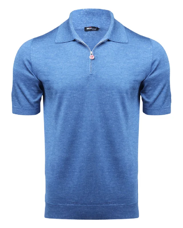 Blue Zip Polo