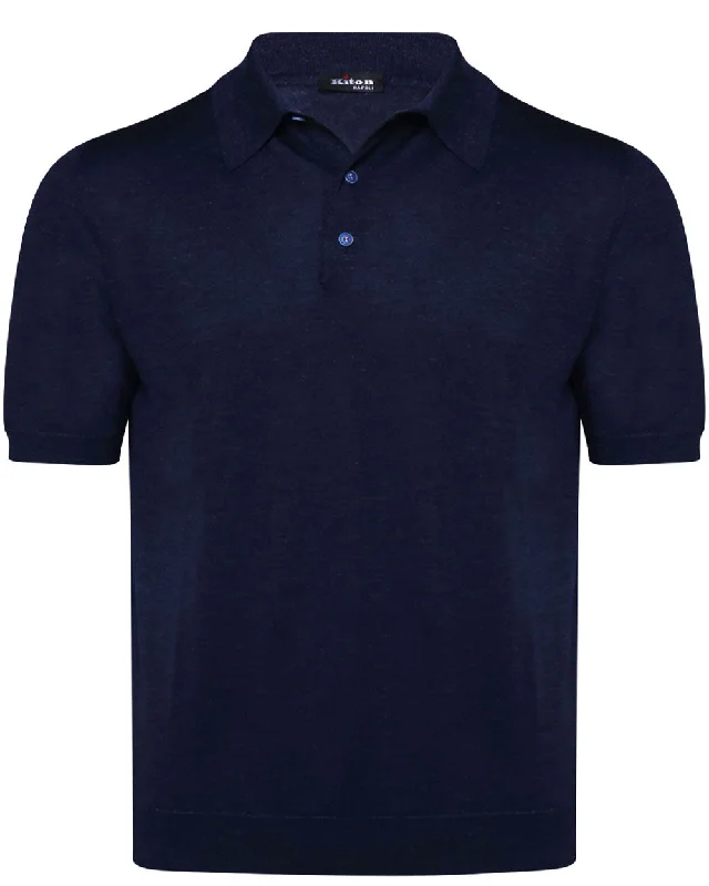 Navy Blue Short Sleeve Polo