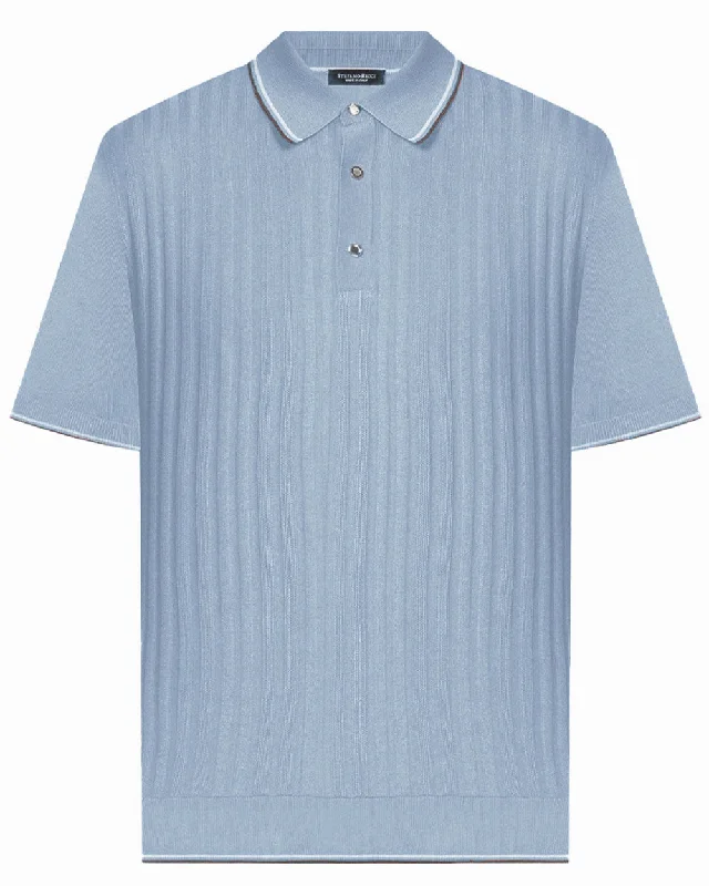 Blue Knit Polo