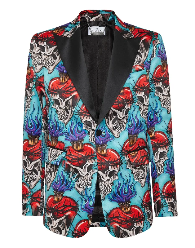 Satin Blazer Lord Fit Love Tattoo