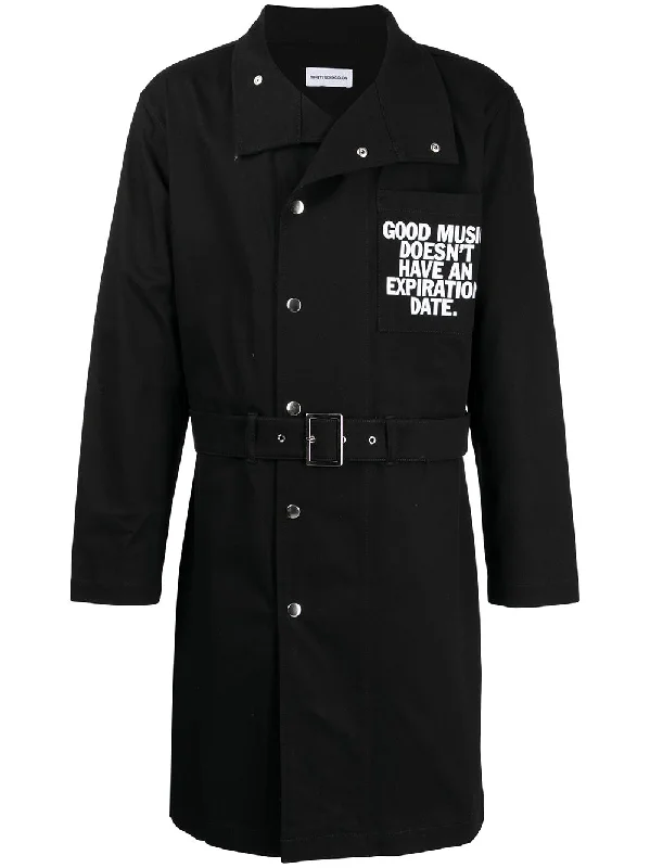 Slogan-Print Cotton Coat