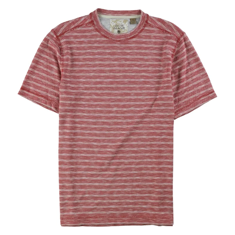 Tasso Elba Mens UV Stripe Basic T-Shirt, Red, Small