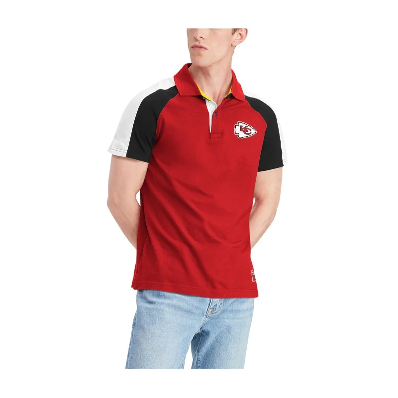 Tommy Hilfiger Mens Kansas City Chiefs Rugby Polo Shirt, Red, Medium