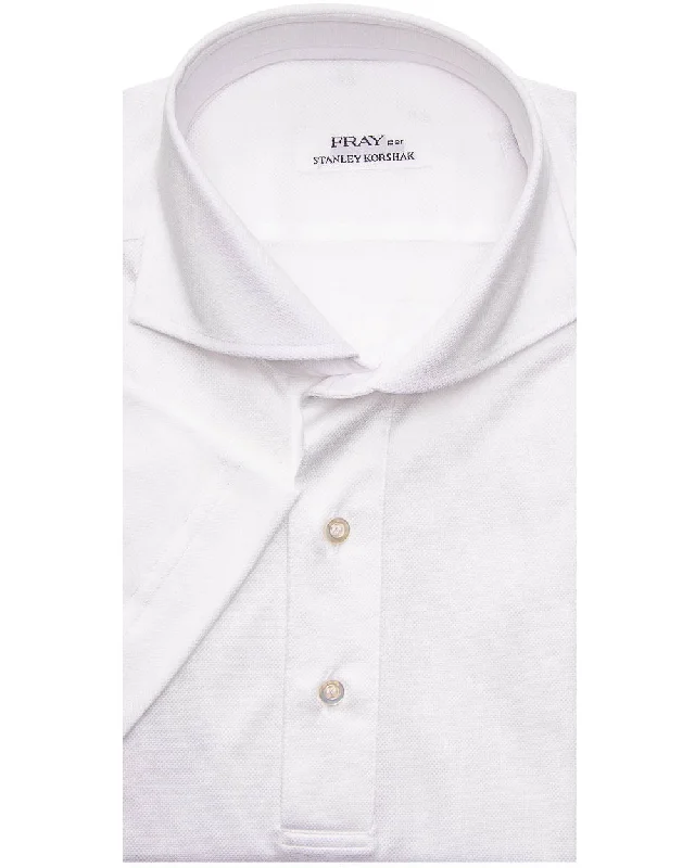 White Pique Knit Polo