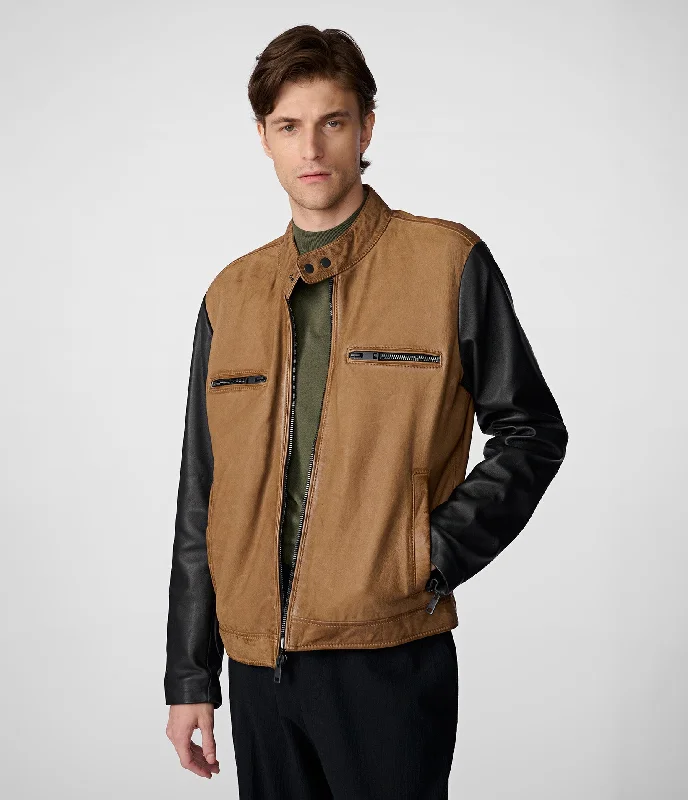 Gary Colorblock Leather Jacket