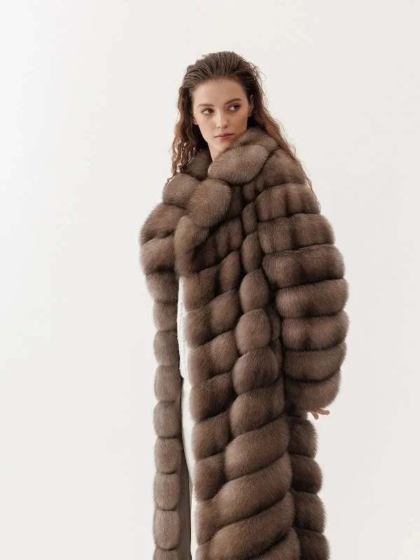 Long sable coat in Desert Ice