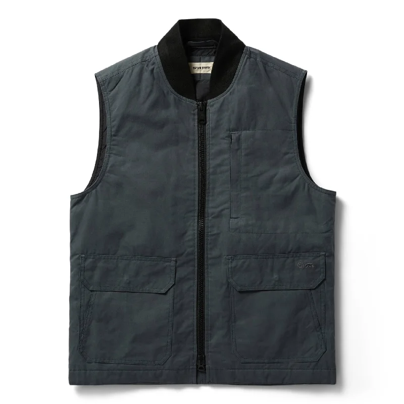 The Anchorage Vest in Charcoal Dry Wax