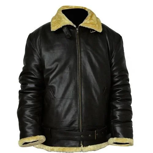 Aviator Men’s Black Leather Jacket