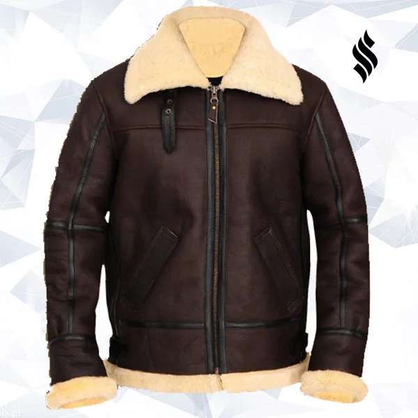 B3 Bomber Aviator Shearling Leather Jacket