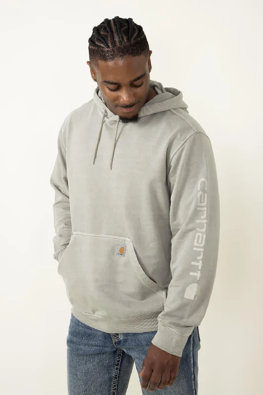 Carhartt Midweight Garment Dyed French Terry Graphic Hoodie for Men in Greige | 106253-E00-GREIGE