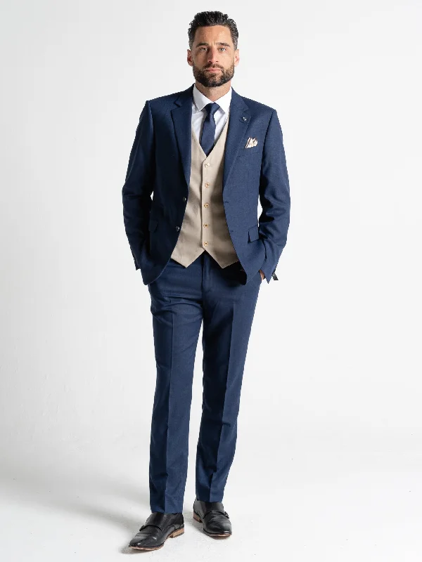 CHARLIE NAVY BLAZER WITH CREAM WAISTCOAT