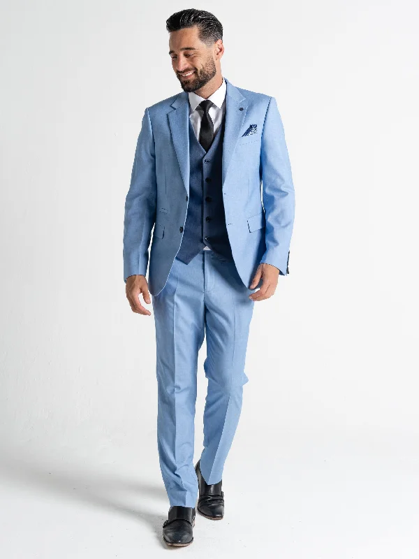 CHARLIE SKY BLUE BLAZER WITH BLUE WAISTCOAT