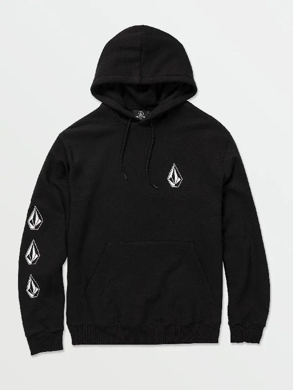 Iconic Stone Pullover Hoodie - Black