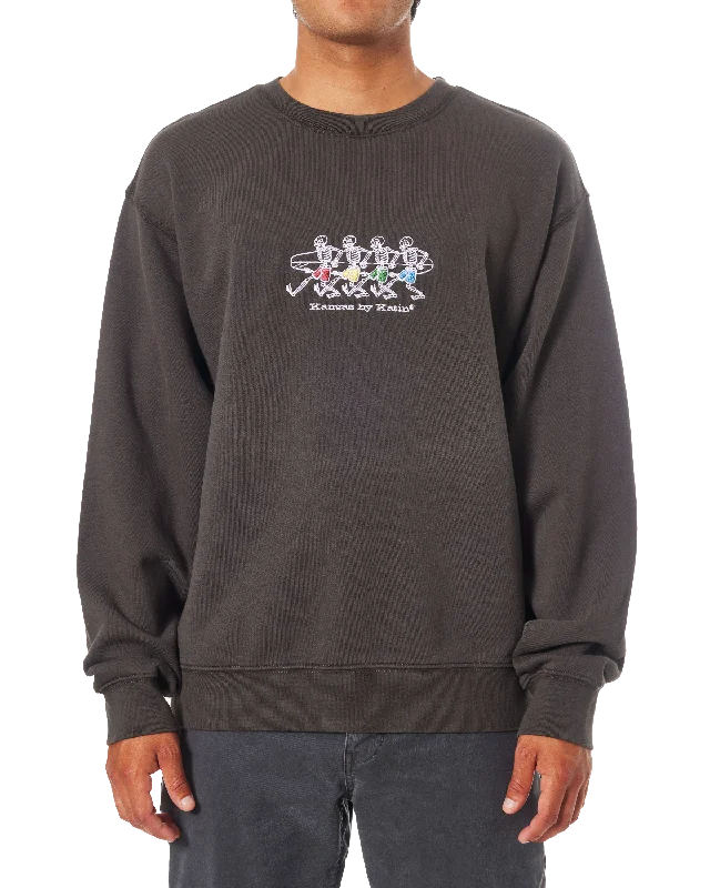 Hermanos Crew Sweatshirt in Black Wash