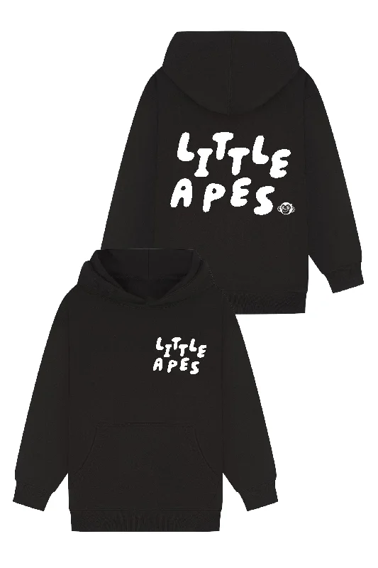 Little Apes Letters Hoodie - Black