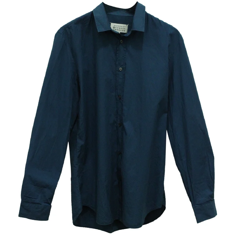 Maison Martin Margiela Buttondown Shirt in Blue Cotton