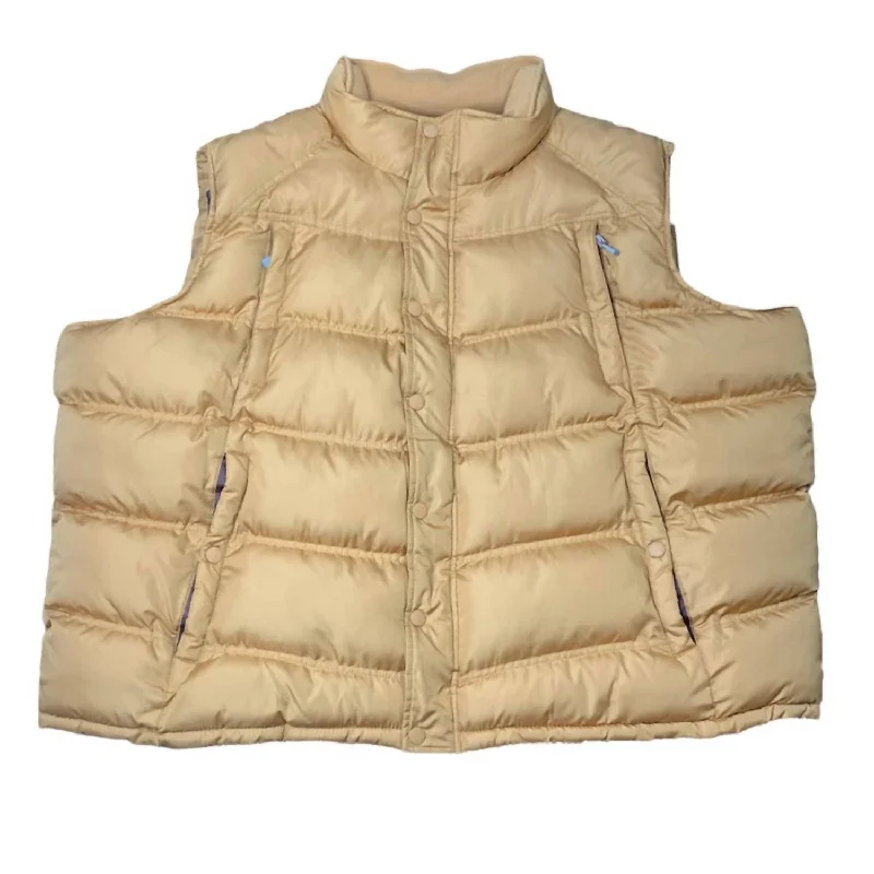 Men's Big & Tall Puffer Vest In Wheat