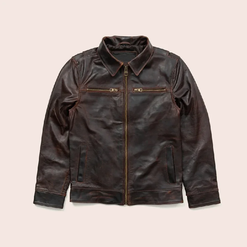 Men's Classic Brown Flight Leather Jacket