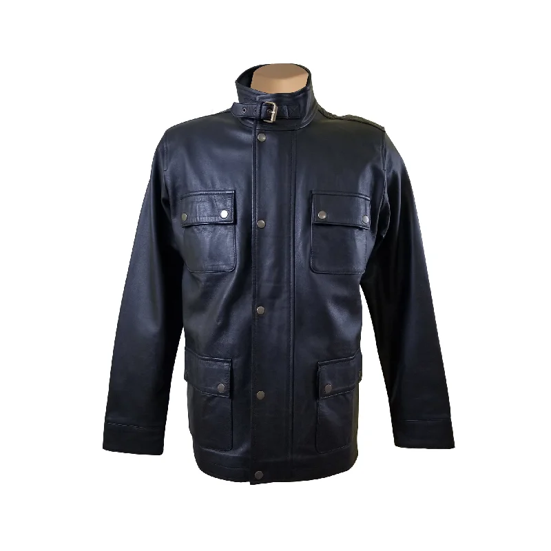 Mosley's leather jacket with flap pockets